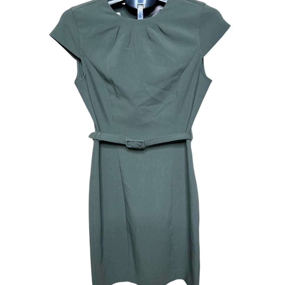 H&M green midi dress with belt